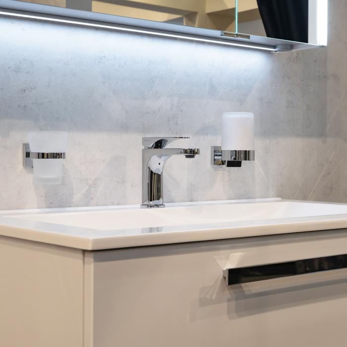 Tvåldispenser med Hållare House Frostat Glas