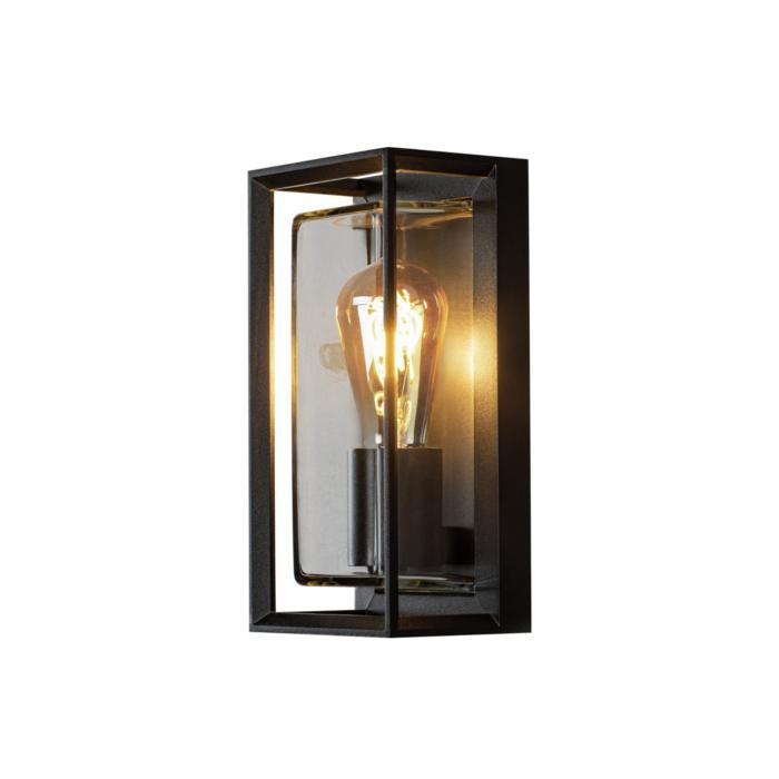 Vägglampa Ute Brindisi E27 Svart/Klarglas