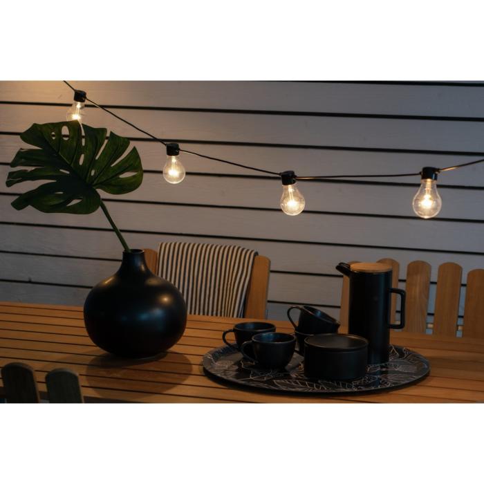 Ljusslinga Ute Startset E27 10 LED Svart Kabel Dimmer 24V/IP44