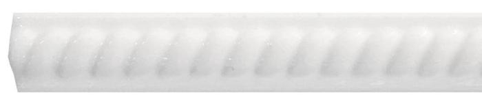 Bård Flätad Vit 2,5x15