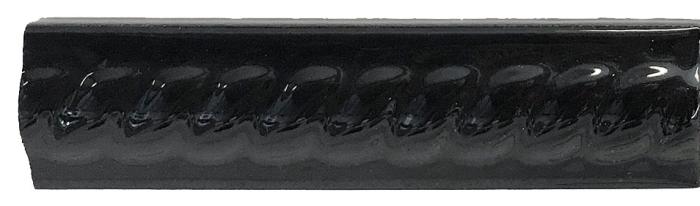 Bård Flätad Svart 2,5x15