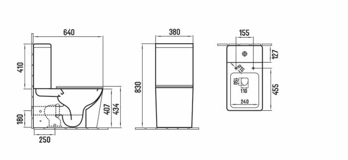 Toalett MOON Golvstående Vit