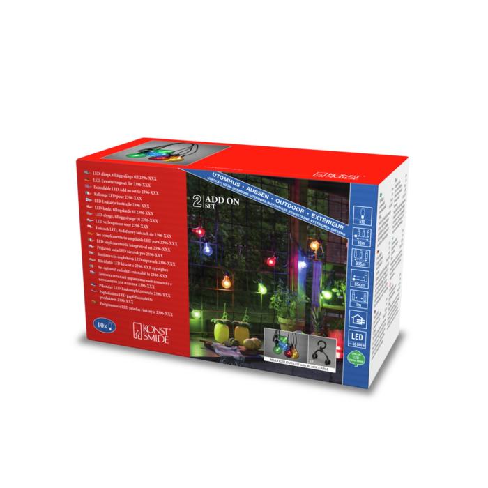 Ljusslinga Ute Tilläggsslinga för 2396, 10 LED Svart Kabel