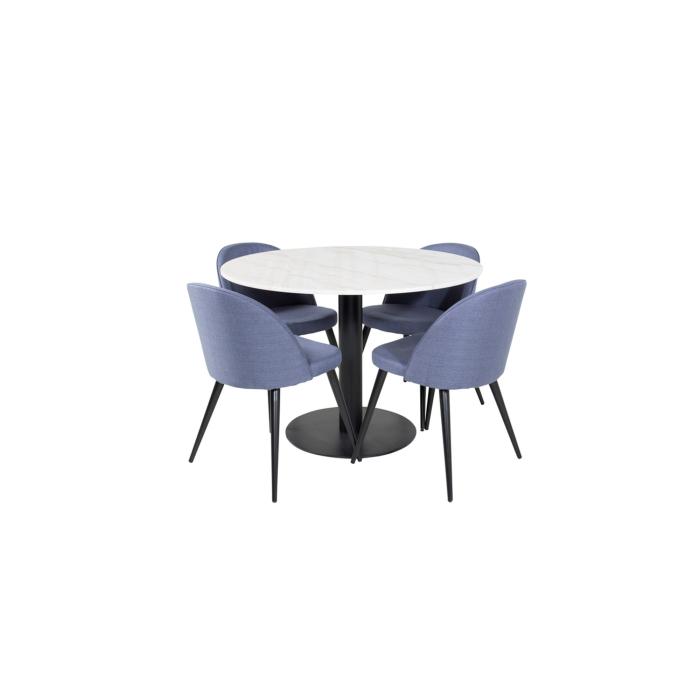 Round Dining Set Estelle, Velvet
