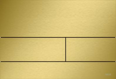 Spolknapp Square II Metall, Borstat guld PVD