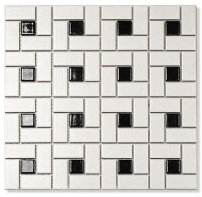 Mosaik Vit Matt 2,3x4,8 Svart Passbit