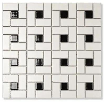 Mosaik Vit Matt 2,3x4,8 Svart Passbit