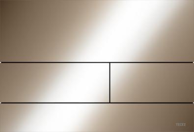 Spolknapp Square II Metall, Blank r&ouml;dguld PVD