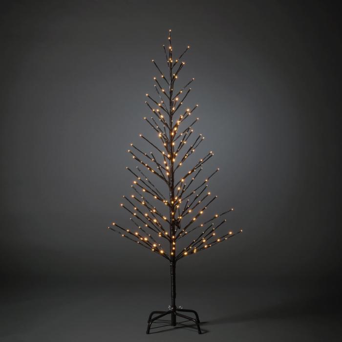 Ljusdekoration Ute Svart träd 150 cm LED Steady/firefly