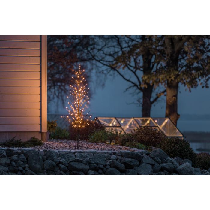Ljusdekoration Ute Svart träd 150 cm LED Steady/firefly