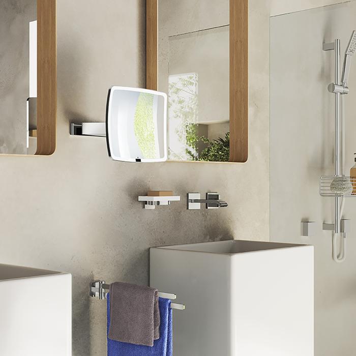 Sminkspegel Outline x7 LED-belysning Väggmontering Krom